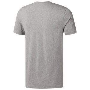 Reebok QQR- Stacked T Shirt Herren - Grau/Rot - DE 398-BSQ